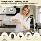 5 Pack Bamboo Dish Brush Set with 14’’ Bottle Brush