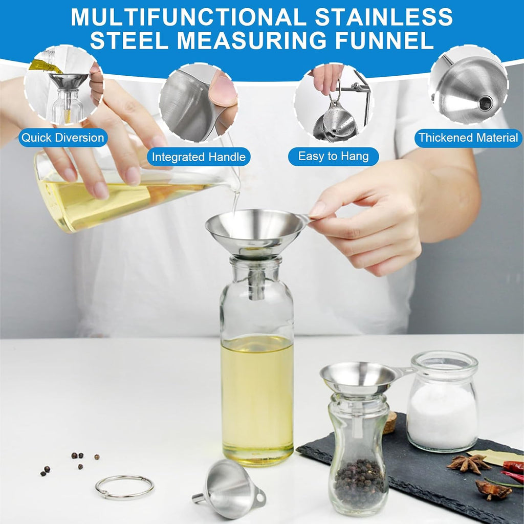 Measuring Cups and Spoons Set 21 Piece, 11 Stainless Steel Nesting Measuring Spoons and Cups with 3 Plastic Measuring