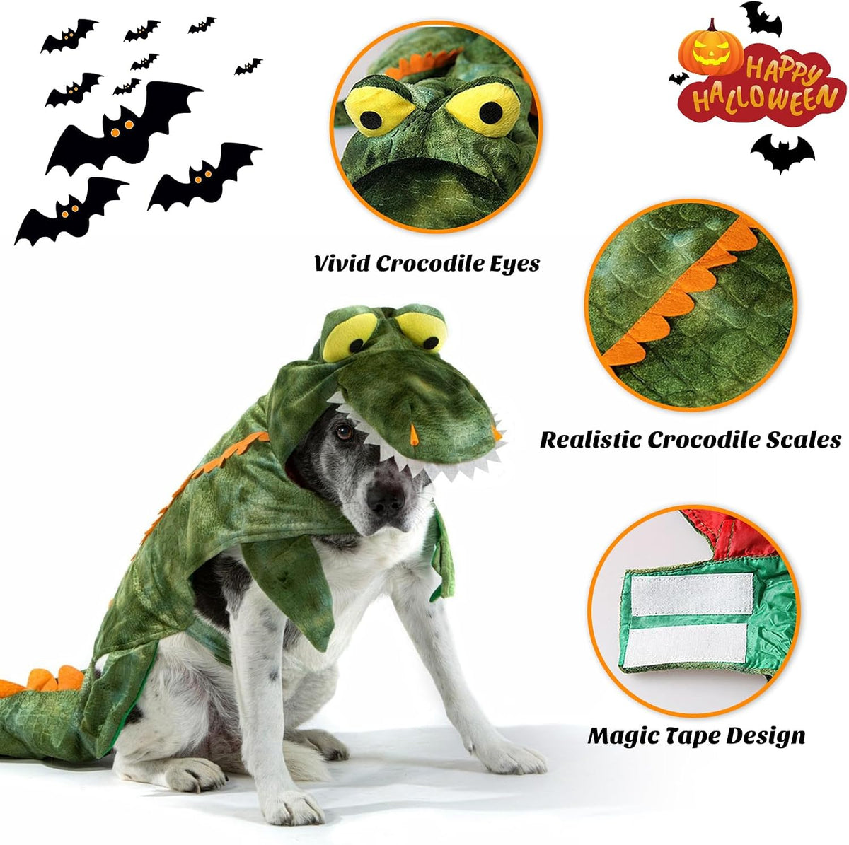 Alligator Dog Costume Dog Halloween Costume Crocodile Cosplay Hoodie Coats