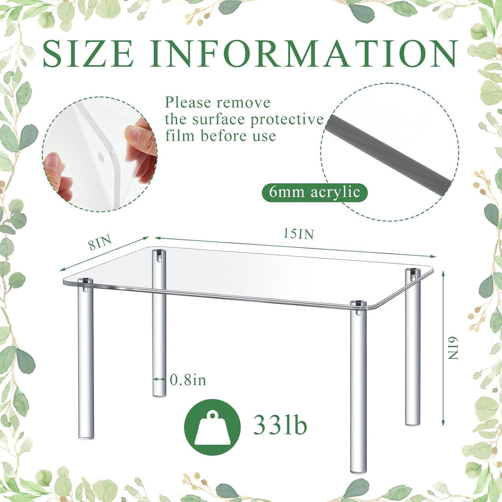 15 Inch Acrylic Risers Display Stands 4-leg Plant Stand | Extra Large Acrylic Risers Display Stands 4-leg Display