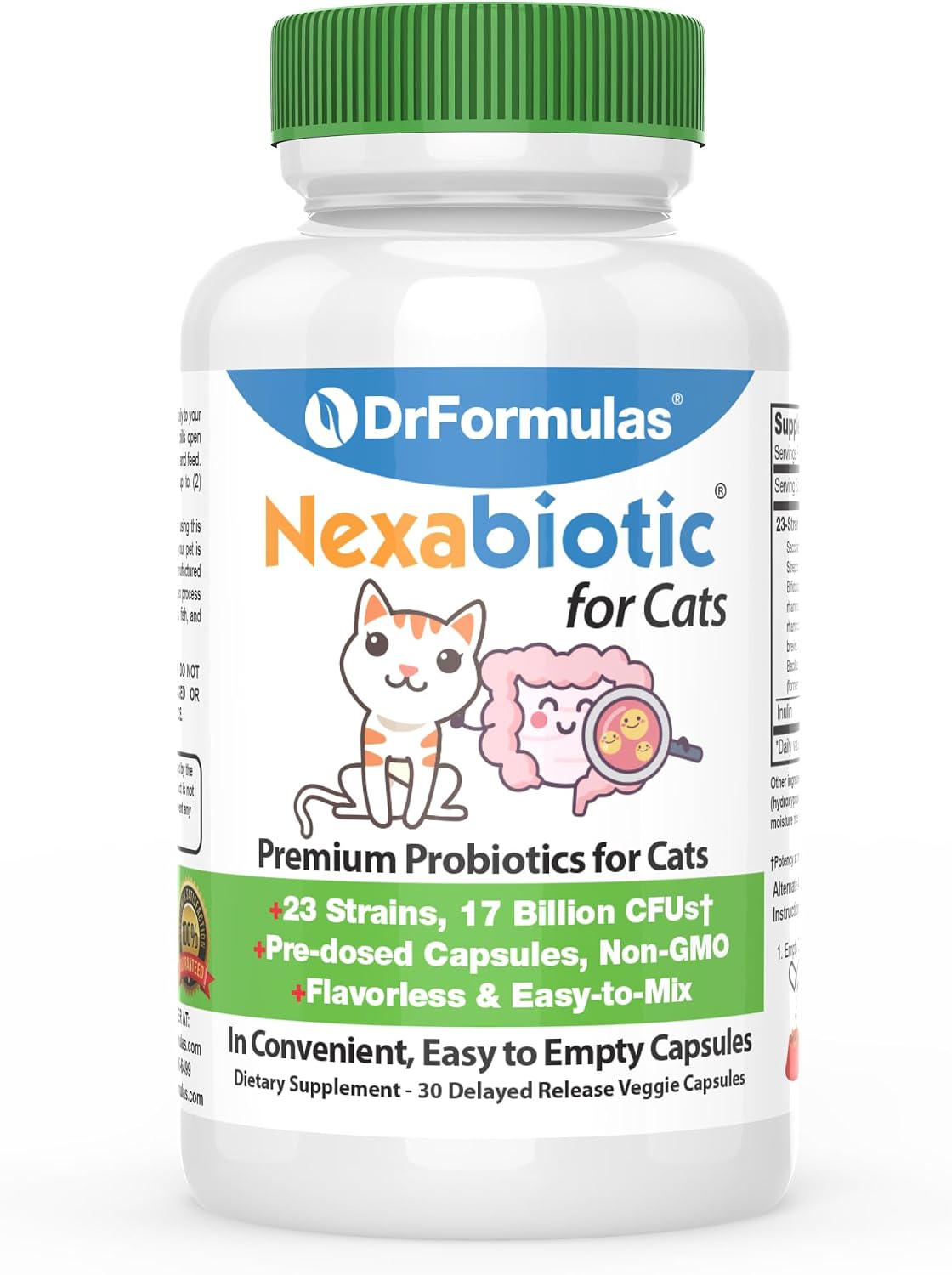 Nexabiotic Probiotics for Cats Powder | Treats Diarrhea for Pets with Saccharomyces Boulardii Lactobacillus