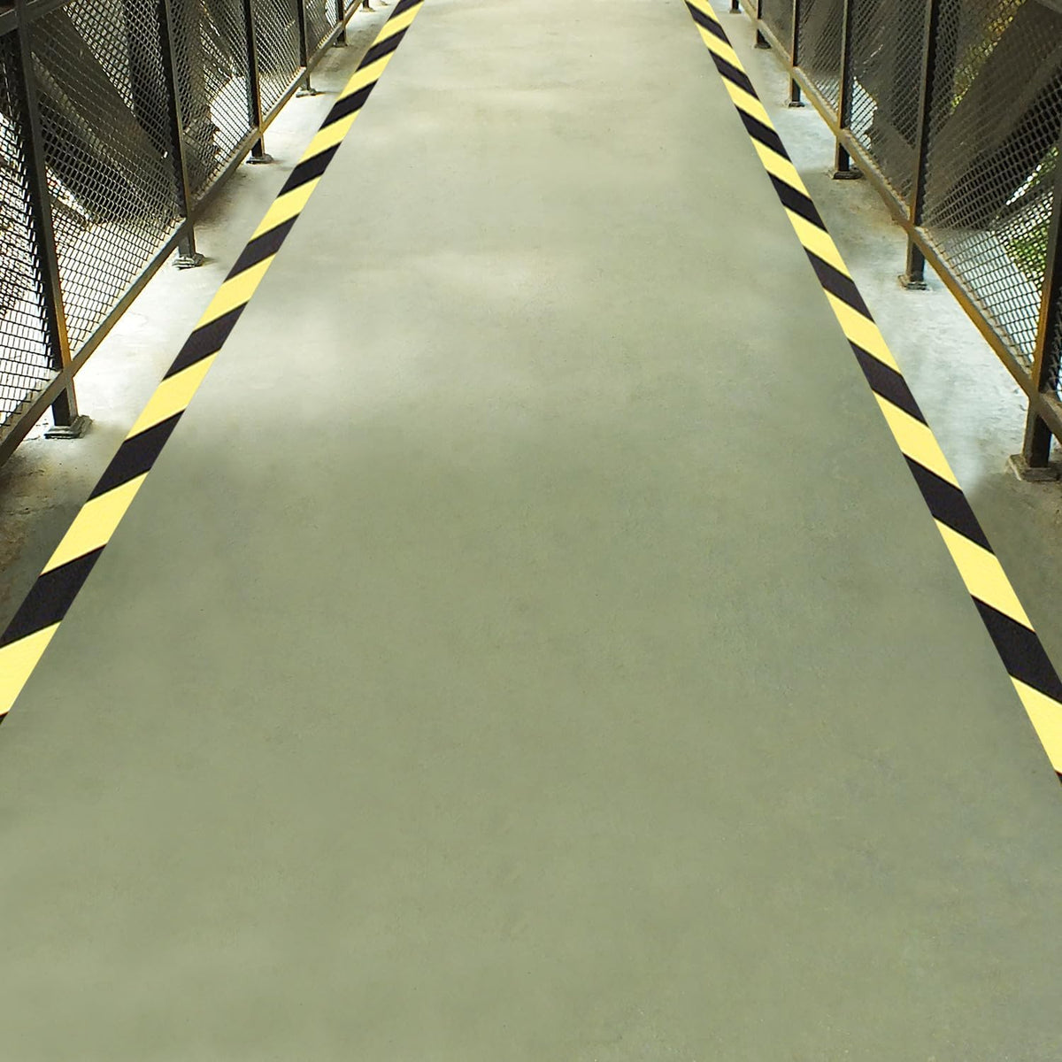 Yellow/Black Striped Floor Marking Tape, 2" x 100' Roll, Durable Polyester, Laminated Protection - Non-Abrasive