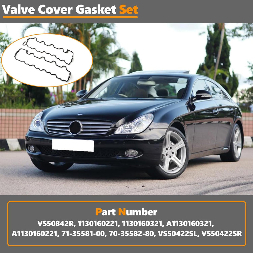 AUCERAMIC VS50842R Engine Valve Cover Gasket Set Fit for Mercedes-Benz C43 AMG C55 AMG CLK430 CLK 500 CLS500 CLS55 AMG E430 E55 AMG E500 G500 G55 AMG ML430 ML500 S430 S500 S55 AMG CL500 CL55 AMG