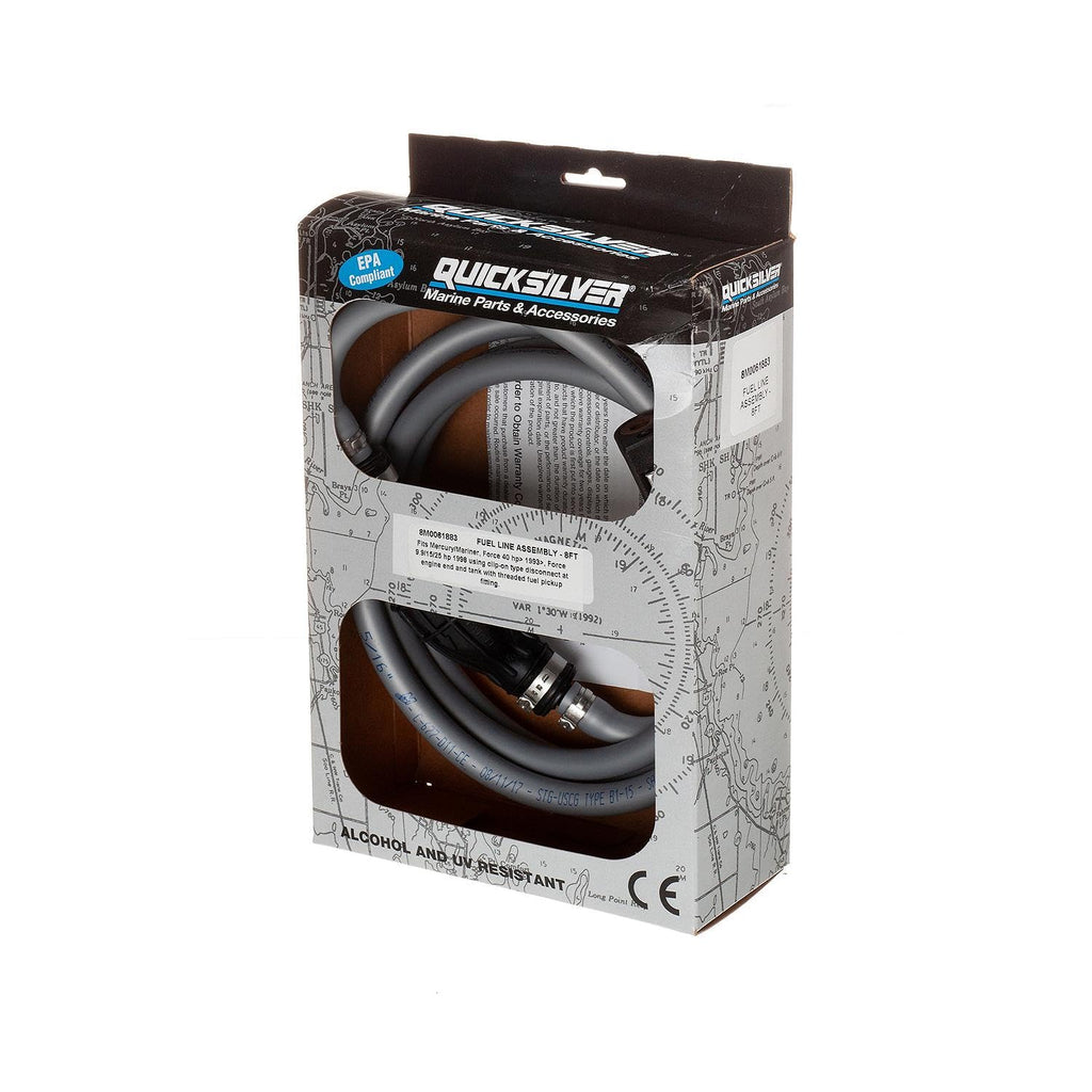 Quicksilver 8M0061883 Fuel Line Assembly, 8 Ft. Long with Primer Bulb