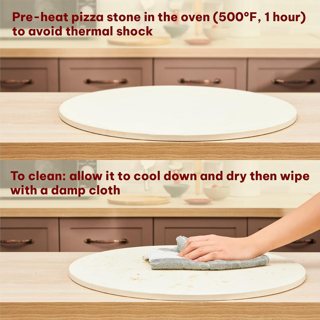 Extra Large Round Pizza Stone For Oven 18 Inch Approx (17.8 inch)