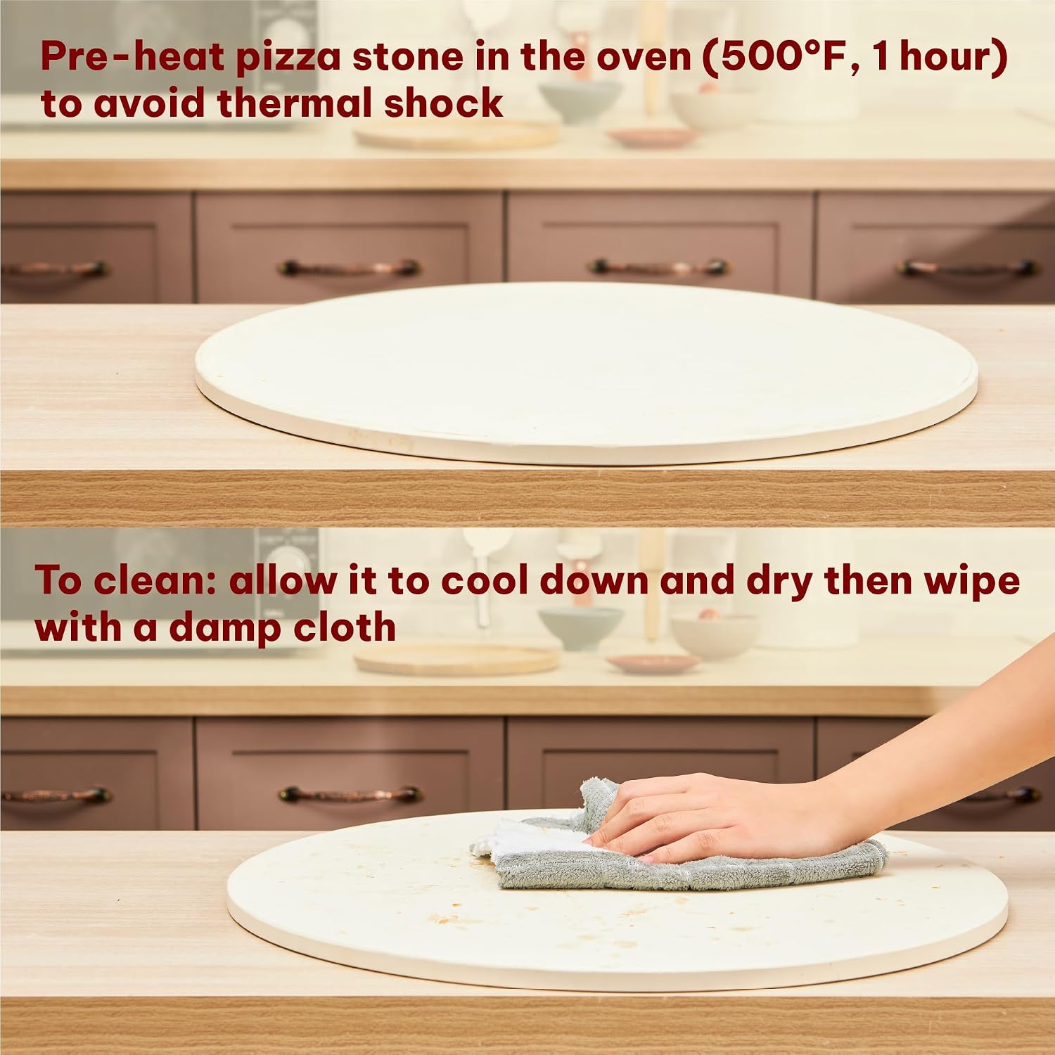 Extra Large Round Pizza Stone For Oven 18 Inch Approx (17.8 inch)