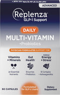 Advanced Multivitamin – Daily Essential Vitamins and Minerals + Probiotics for GLP-1 Support, Gut Health, Stress &