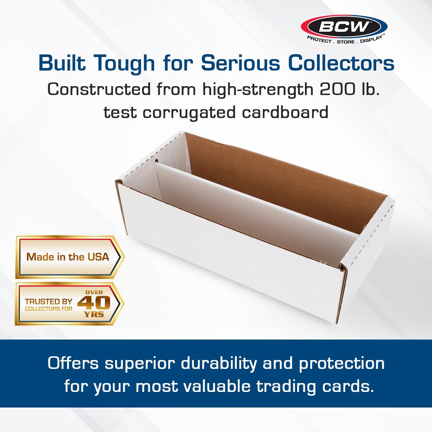 Shoe Card Storage Boxes, Holds 1,600 Cards or 300 Toploaders, 5 Pack | Each two-row box holds 1,600 standard or 2,280