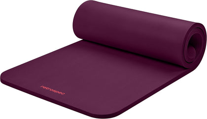 Solana Yoga Mat 1" Thick w/Nylon Strap for Men & Women - Non Slip Exercise Mat for Home Yoga, Pilates, Stretching