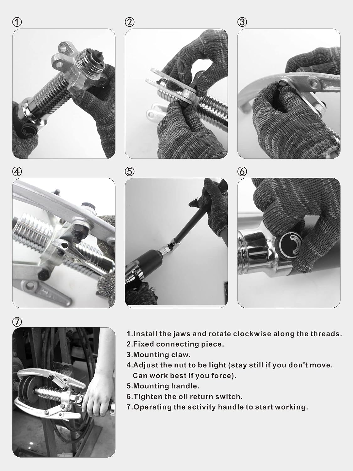 5 Ton Hydraulic Gear Puller, 2/3-Jaw Bearing Hub Puller