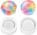 2pcs Silicone Ashtray Resin Molds, Round Circles & Rhombuses Shape | Silicone Casting Molds Epoxy Accessories for Ash