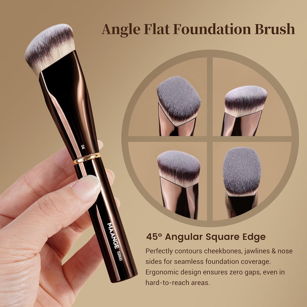 Makeup Brushes 16Pcs Professional Foundation Powder Blush Contour Eyeshadows Double-End Makeup Brushes Set with Bag