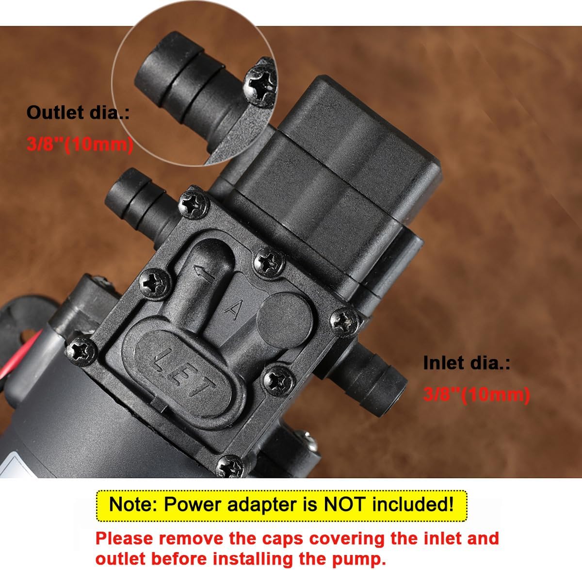 12V DC Water Transfer Pump 4.5 L/Min 1.2 GPM 80 PSI