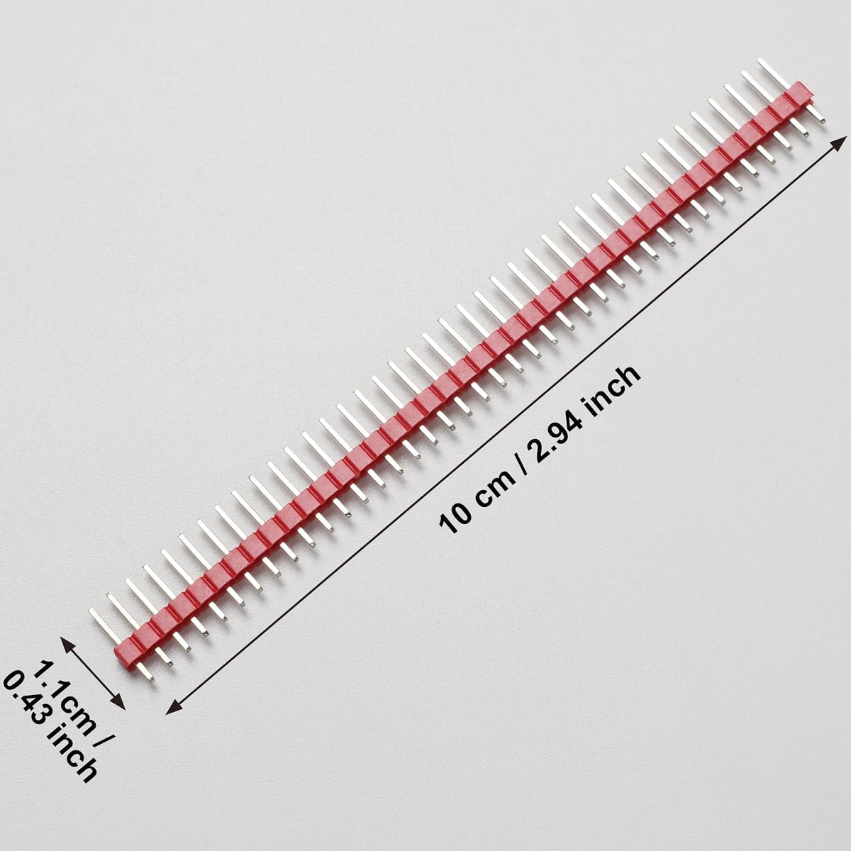 36pcs 40 pin Breakable Pin Header 2.54mm Single Row Male Header Connector Kit for PCB Connector Machine Breadboard Electronic Circuit Board(Male)