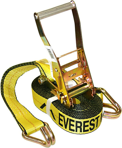 S1023- Premium Yellow Ratchet Tie Down – 1 PK – 2 in – 30 FT – 3333 LBS Working Load – 10000 LBS Break Strength –