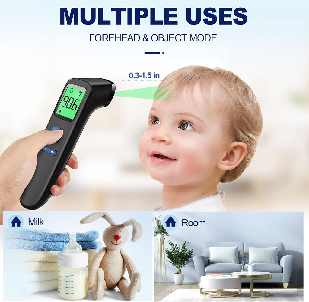 No-Touch Thermometer for Adults and Kids, Digital Baby Thermometer with Fever Alarm, 1 Second Fast Result, Easy to