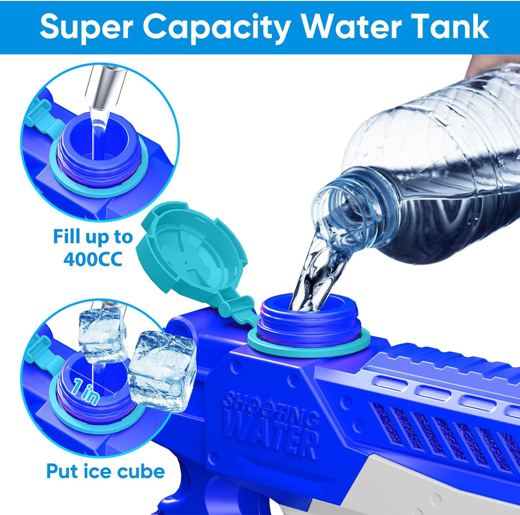 Water Guns for Kids Adults 4 Pack 400CC Long Range Squirt Toy, Pool Beach Summer Gifts