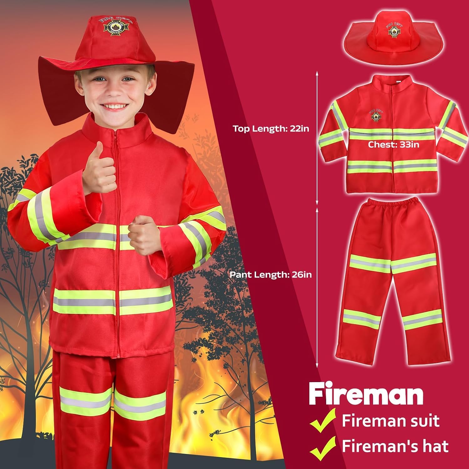 Toddler Dress Up Clothes, 4 in 1 Career Costumes for Kids 3-8 | Four complete career outfits for pretend play at
