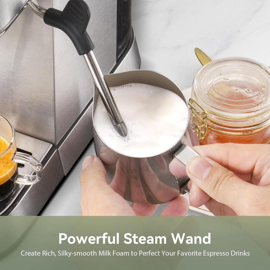 20 Bar Compact Espresso Machine for Home,Latte、Cappuccino Coffee Maker | Removable Water Tank; Include Necessary