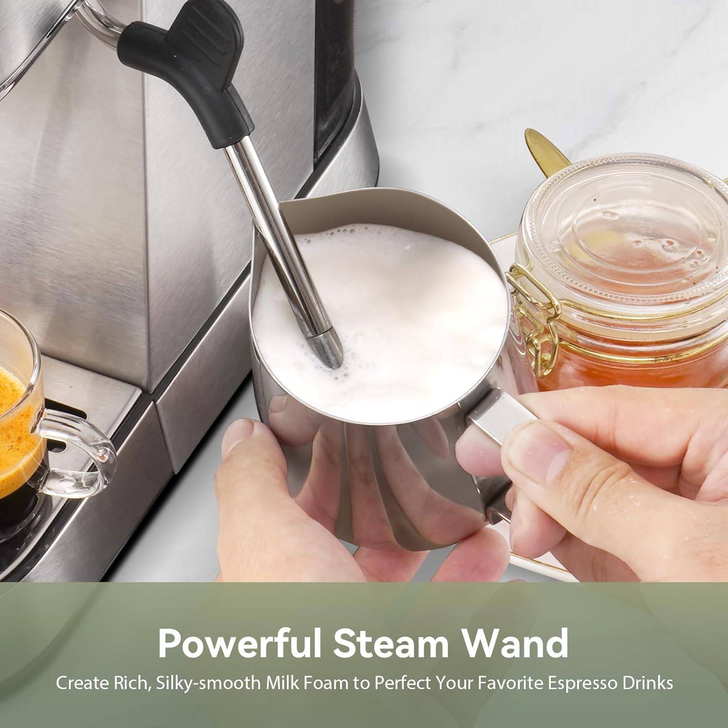 20 Bar Compact Espresso Machine for Home,Latte、Cappuccino Coffee Maker | Removable Water Tank; Include Necessary