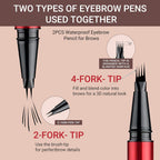 Vevivia 2 Pack Eyebrow Pen for Natural Eyebrows, Dark Brown