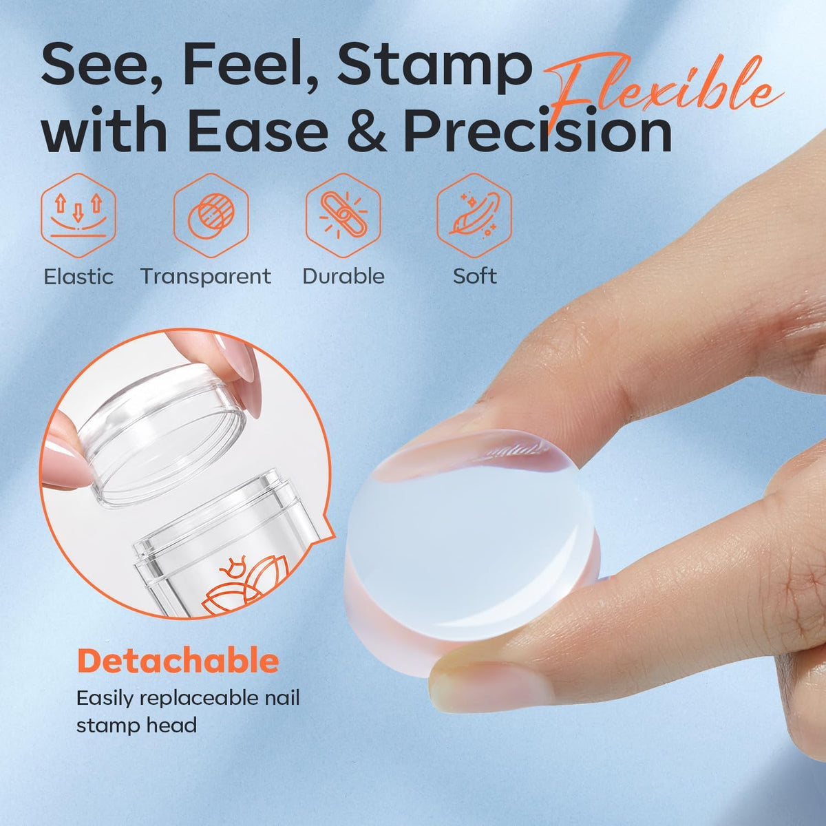 French Tip Nail Tool 6Pcs Nail Stamp Silicone French Tips Stamp