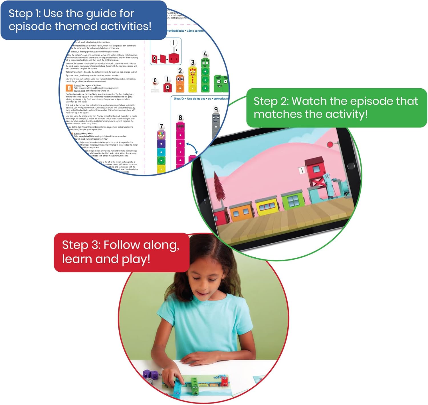 MathLink Cubes Numberblocks 1-10 Activity Set, 30 Preschool Learning Activities, Counting Blocks, Linking Cubes