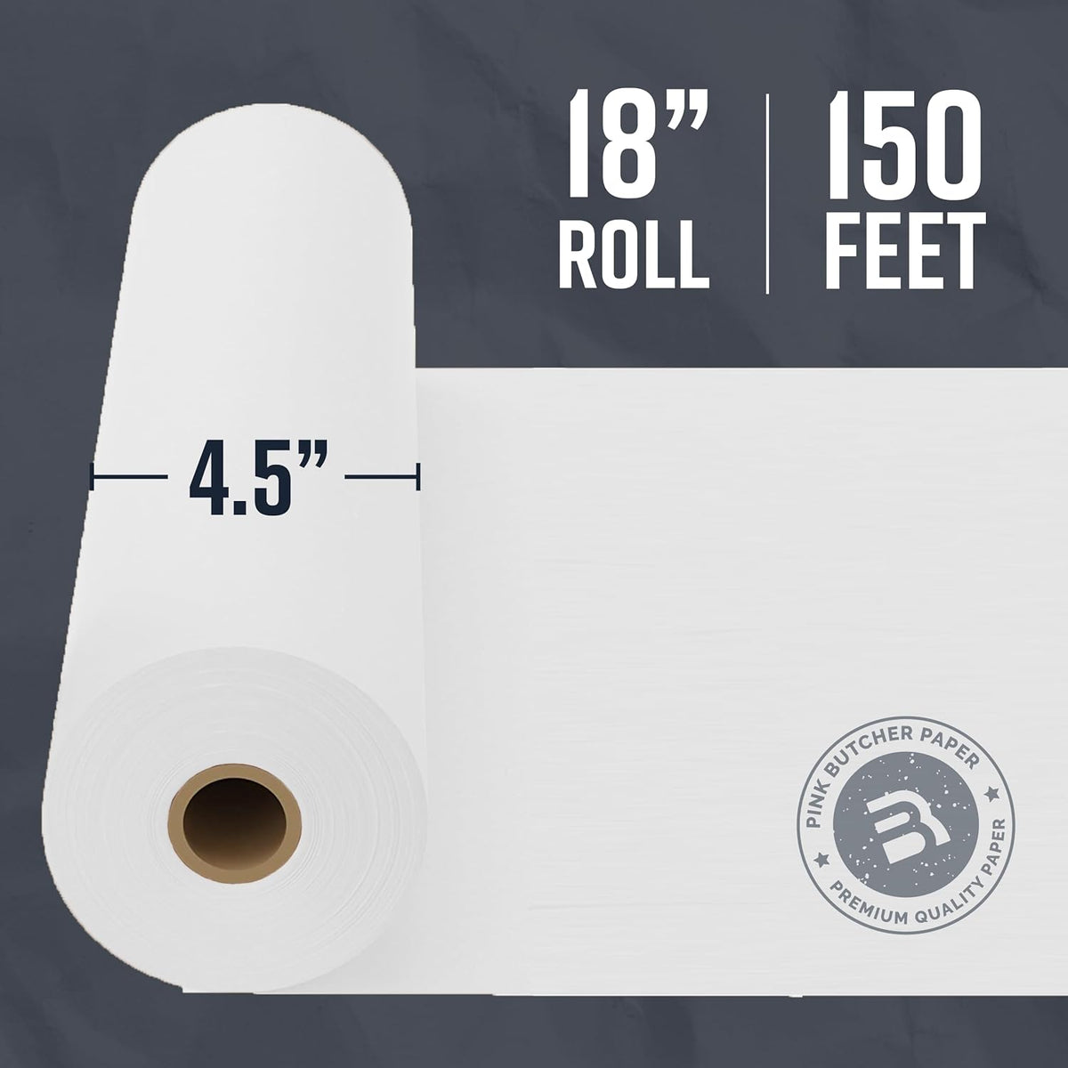 White Kraft Butcher Paper Roll - 18'' x 150' - Versatile & Durable - Ideal for Packaging, Grilling, Smoking Meat and