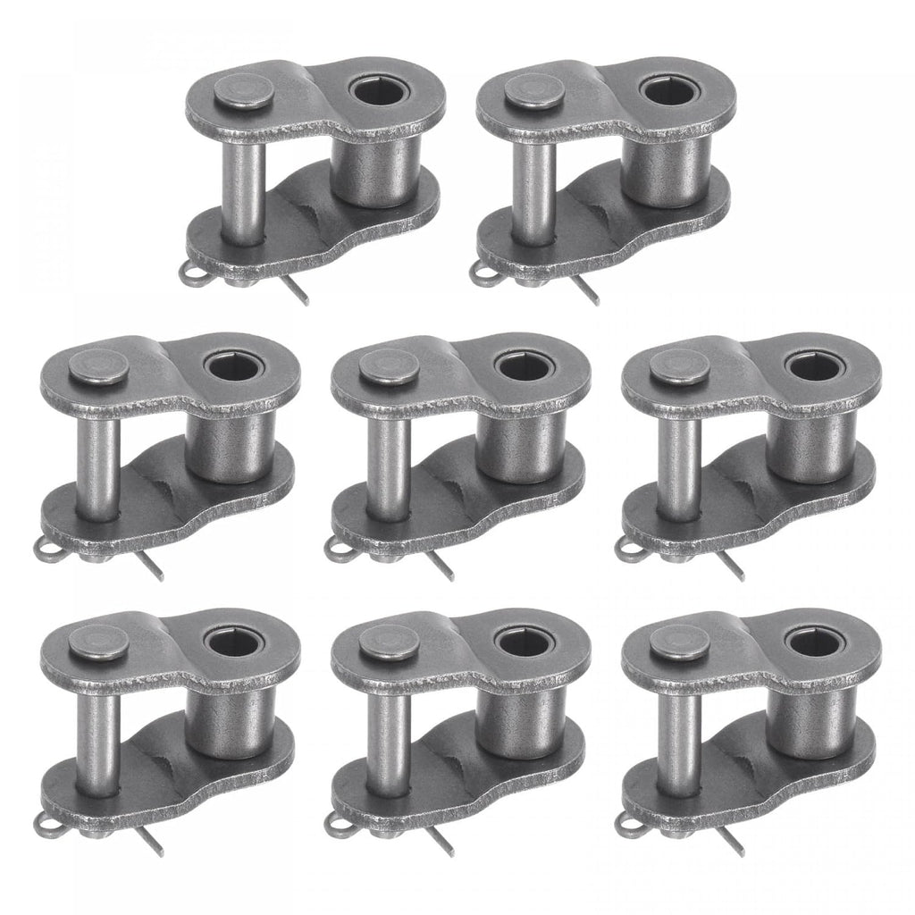 uxcell 8Pcs #60 Chain Offset Half Link Roller, 3/4" Pitch Carbon Steel, Standard Chain End Connector Split Links for 12A Chain