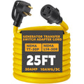 Kanayu 25ft NEMA TT-30P to L14-30R Generator Transfer Switch Adapter Cord