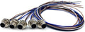 5Pcs M12 4 Pin A Code Male Connector Cable, IP67 Waterproof Back Mount Cable UnShielded Straight Aviation Socket Electrical Cable Sensor Receptacle 250V 4A (0.5Meter/1.64ft)