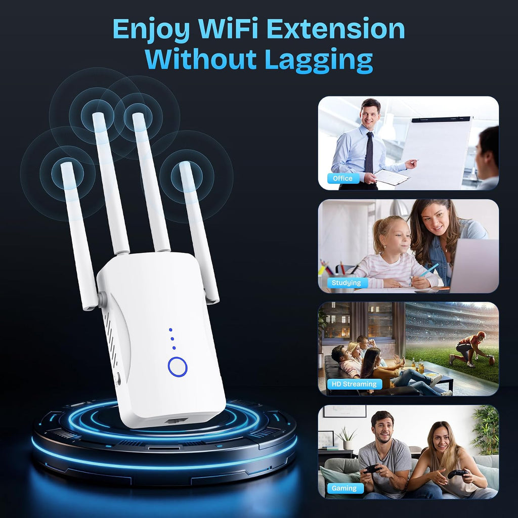 2026 WiFi Extender Signal Booster, 2.4GHz 300Mbps | WiFi Booster for Home, Covers Up to 10999 Sq. Ft and 85+Devices