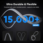 Cat 8 Ethernet Cable 50 FT, 40Gbps 2000Mhz High Speed Cat8 Network LAN Patch Cord, Nylon Braided Heavy Duty Shielded
