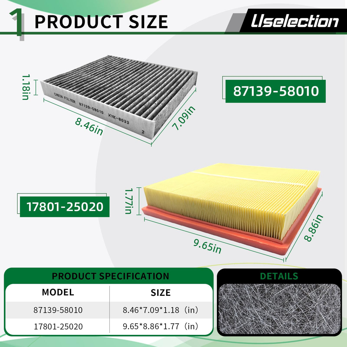 CA12377 CF12157 (Non-Hybrid) Engine Cabin Air Filter Kit for RAV4 (2019-25)