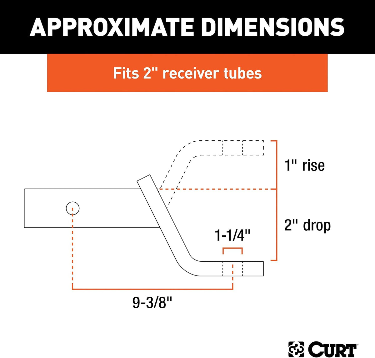 Class 4 Ball Mount (2" Shank, 10,000 lbs., 2" Drop, 9-3/8" Long)