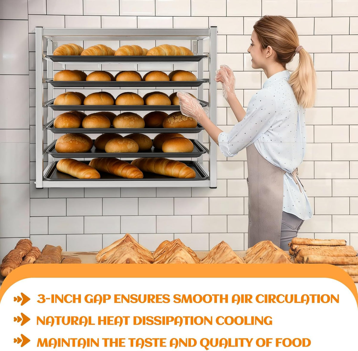 1 Pcs 6 Tier Wall Mounted Sheet Pan Rack