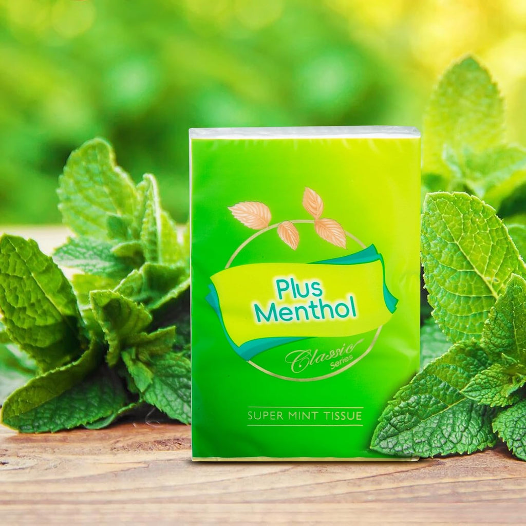 Menthol Lotion Pocket Tissues, Travel Size, 4-Ply, 18 Pack (180 Tissues Total)