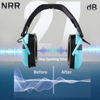 Bluetooth Electronic Shooting Ear Protection, NRR 27dB Rechargeable Hearing Protection for Gun Range, Noise Reduction