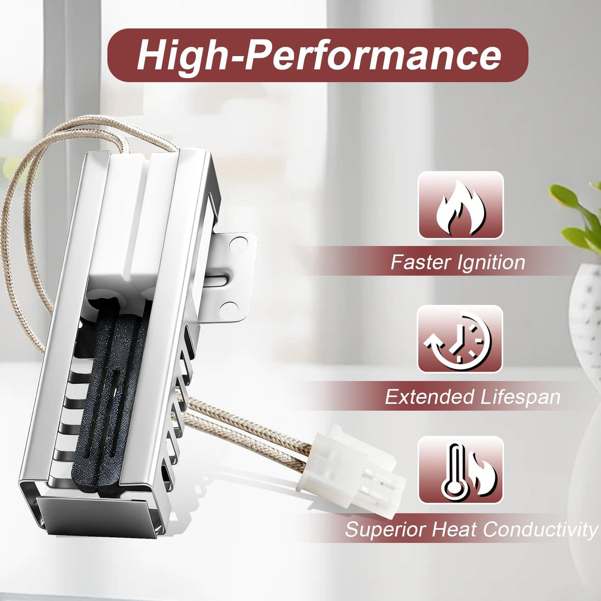 Range Oven Igniter Fit for Whirlpool WGG745S0FS02 WGG555S0BB00