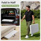 Folding Table, 36 Inch Square Foldable Card Table with Carrying Handle, Heavy Duty Fold-in-Half Portable Table No