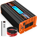 1100 Watt Pure Sine Wave Power Inverter 12V DC to 110V 120V Converter for Family RV Off Grid Solar System Car with