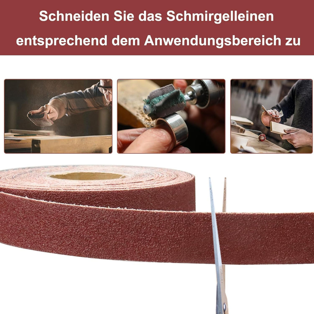Emery Cloth Roll 80 Grit, 1 Inch x 82 Feet Heavy Duty Sandpaper