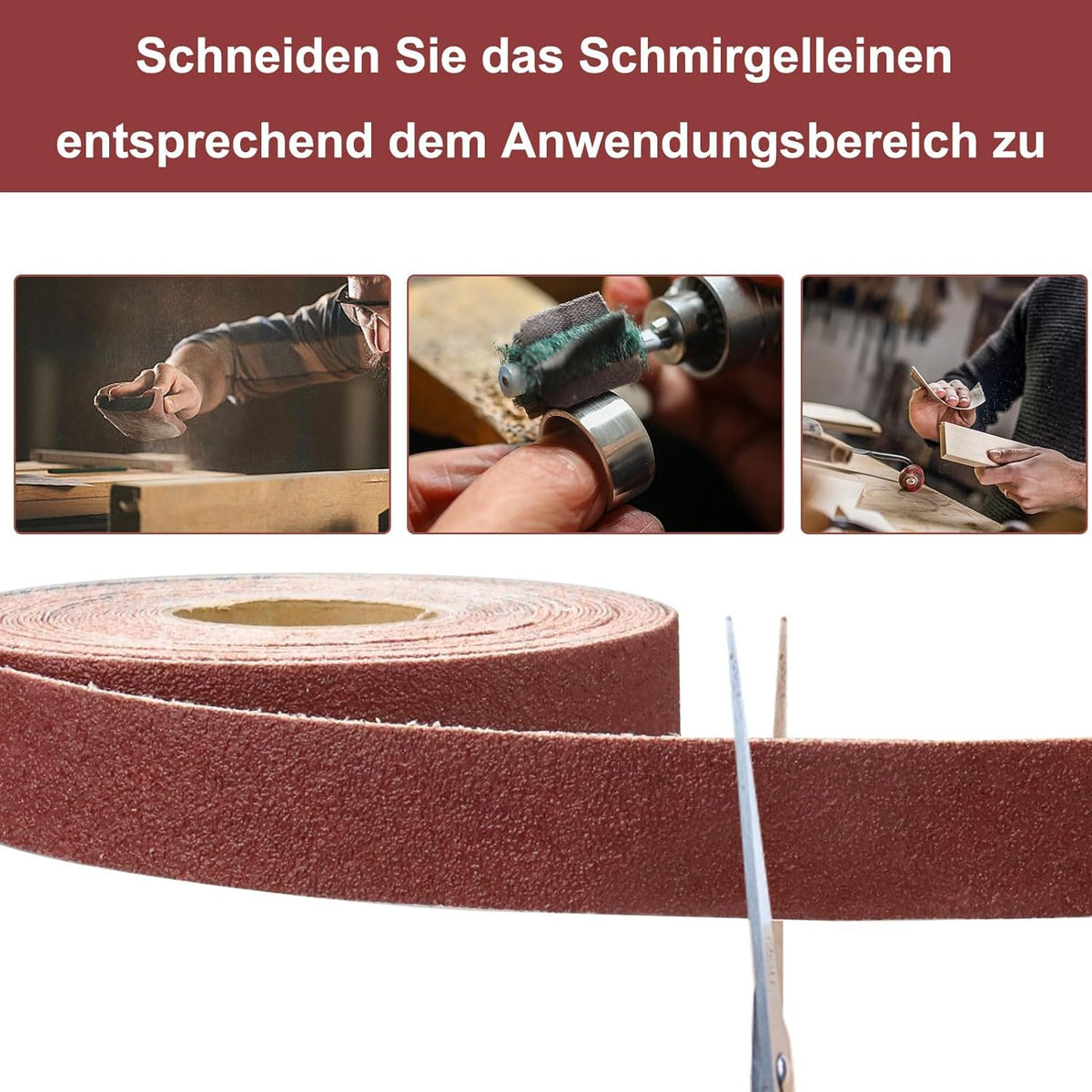Emery Cloth Roll 80 Grit, 1 Inch x 82 Feet Heavy Duty Sandpaper
