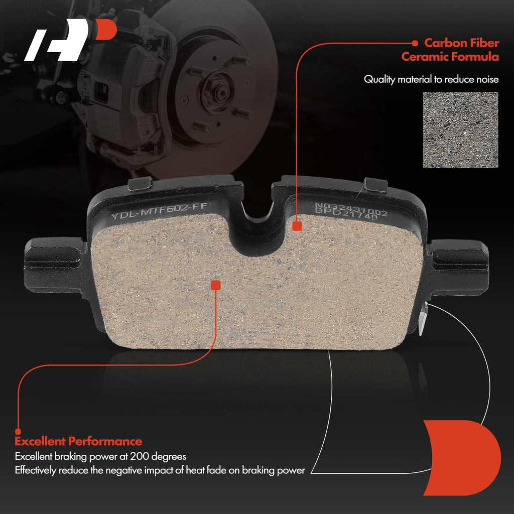 A-Premium Rear Ceramic Brake Pads 4-Pack Compatible with Chevrolet