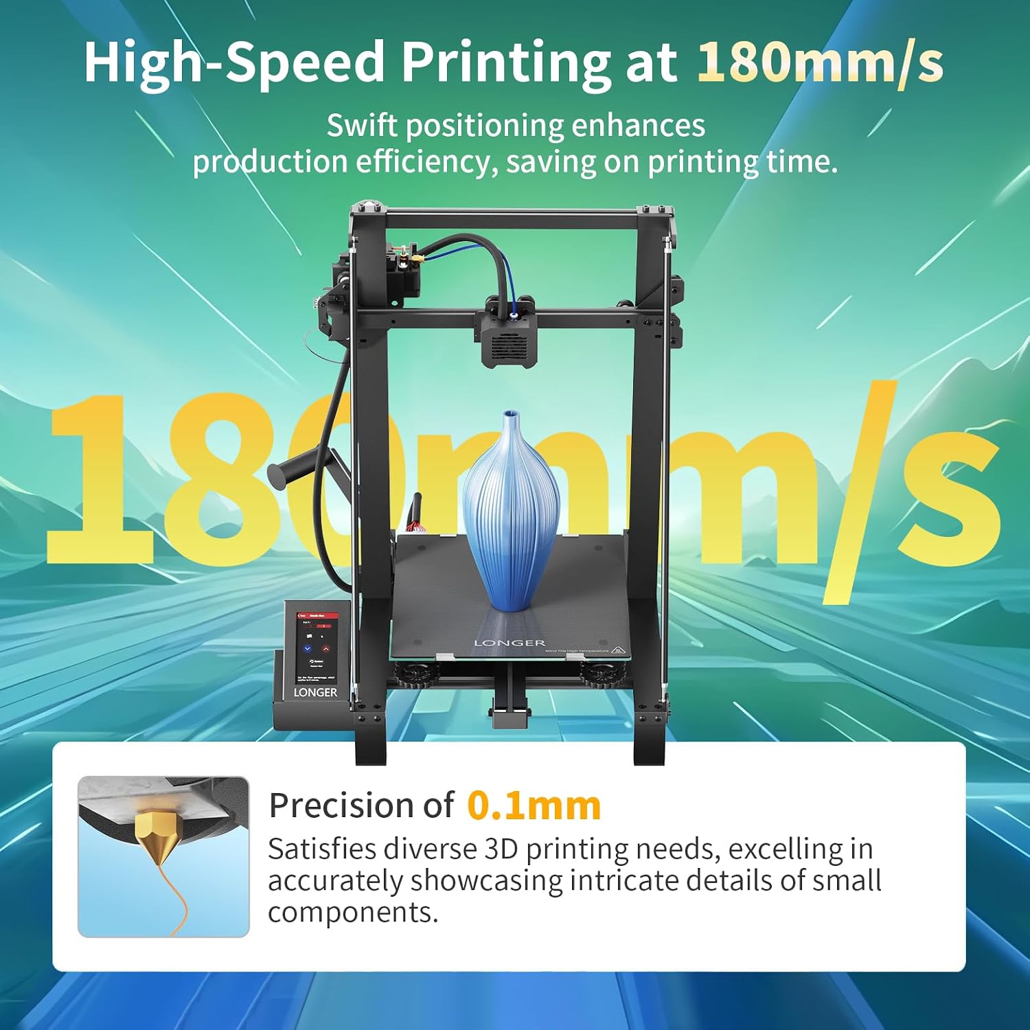 Longer LK5 Pro 3D Printer, 3D Printer with 4.3" Color Touch Screen, FDM 3D Printers for DIY Home and School，Large