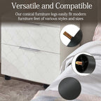 4Pcs 2 inch Plastic Sofa Legs, Black, Round
