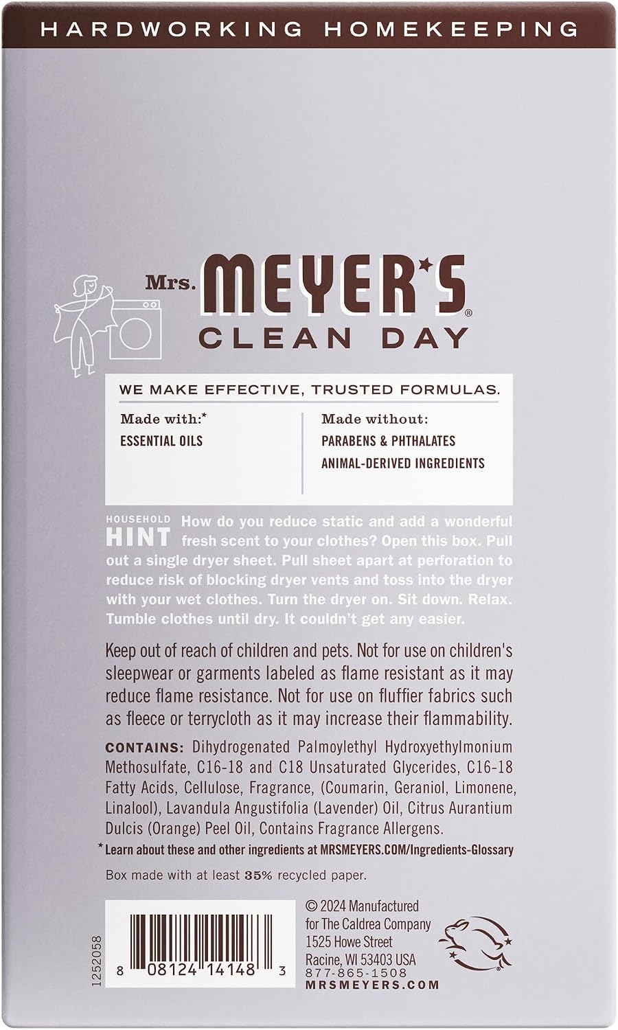 CLEAN DAY Dryer Sheets, Lavender, 80 ct