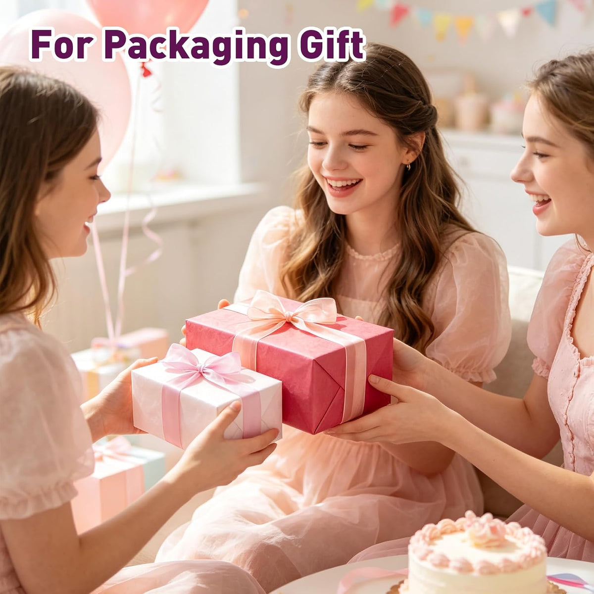 330 Pcs Pink Tissue Paper,6-Color 14"X10" Tissue Paper Bulk