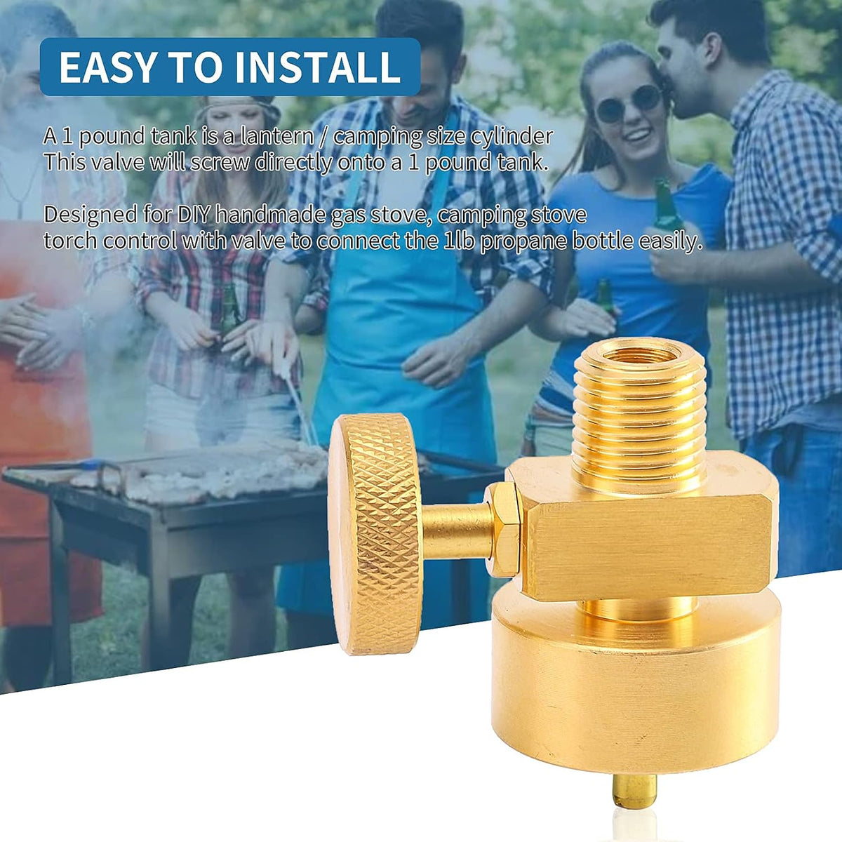 1LB Brass Propane Needle Control Valve with 1/4’’ NPT Male Thread