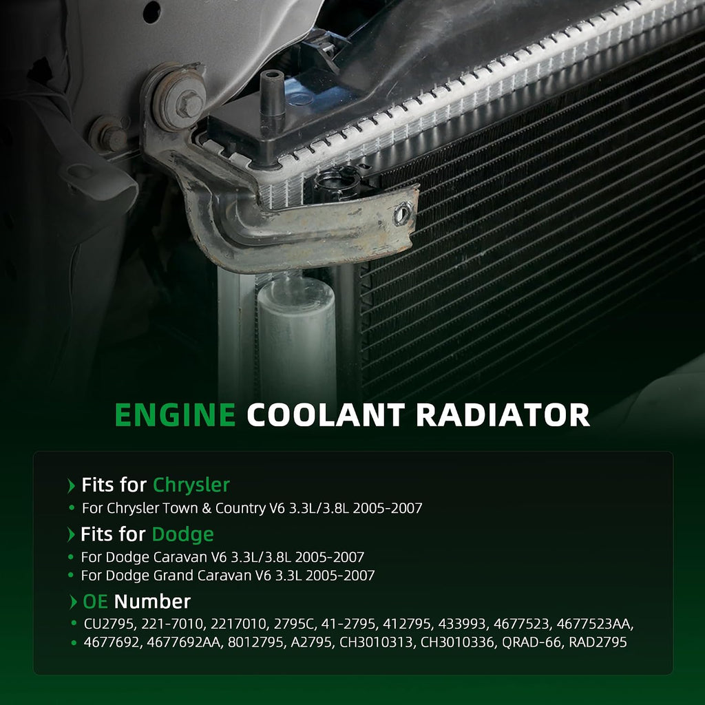 CU2795 Coolant Radiator for Chrysler Town & Country, for Dodge Caravan